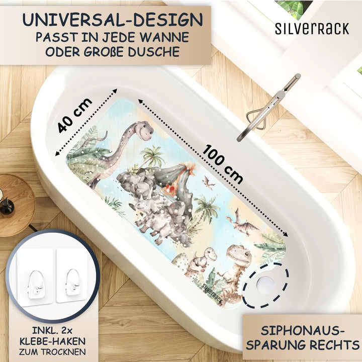 Badewannenmatte Kinder rutschfest [100x40cm] - Antirutschmatte Badewanne BPA frei - Badematte Kinder