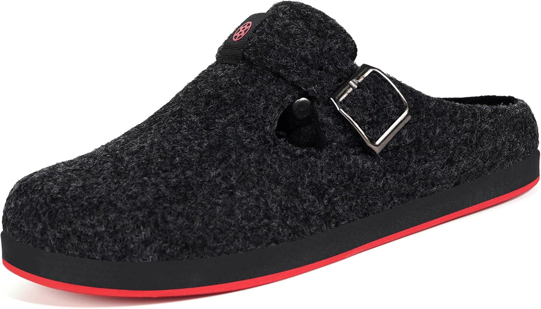Gaatpot Filzclog Winter Hausschuhe Warme Pantoffeln für Damen Herren,Gr.36-46 38 EU Schwarz A, 38 EU