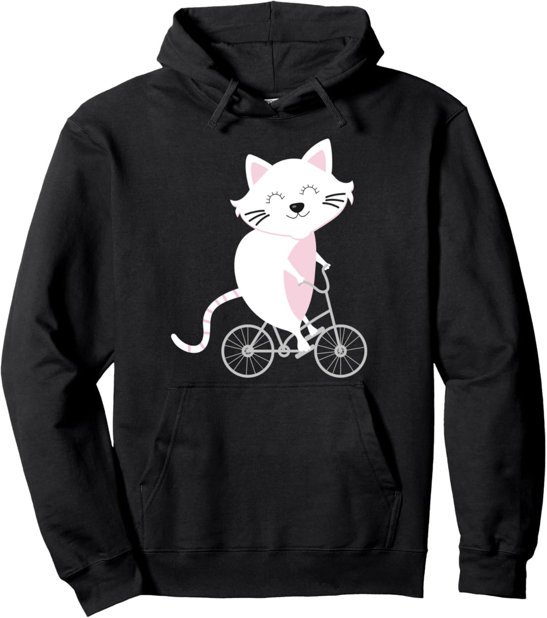 Katze Kätzchen Fahrrad Fahren Radfahrer Radsport Geschenk Pullover Hoodie
