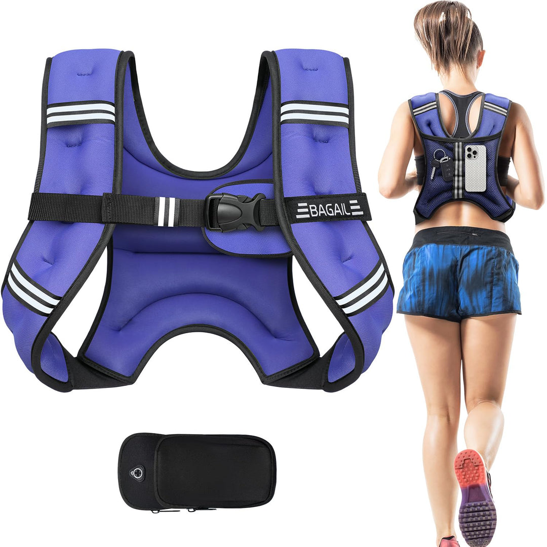 BAGAIL Gewichtsweste für Krafttraining, Brustgrösse Verstellbar, Praktische Tasche, mit Eisensand Ge