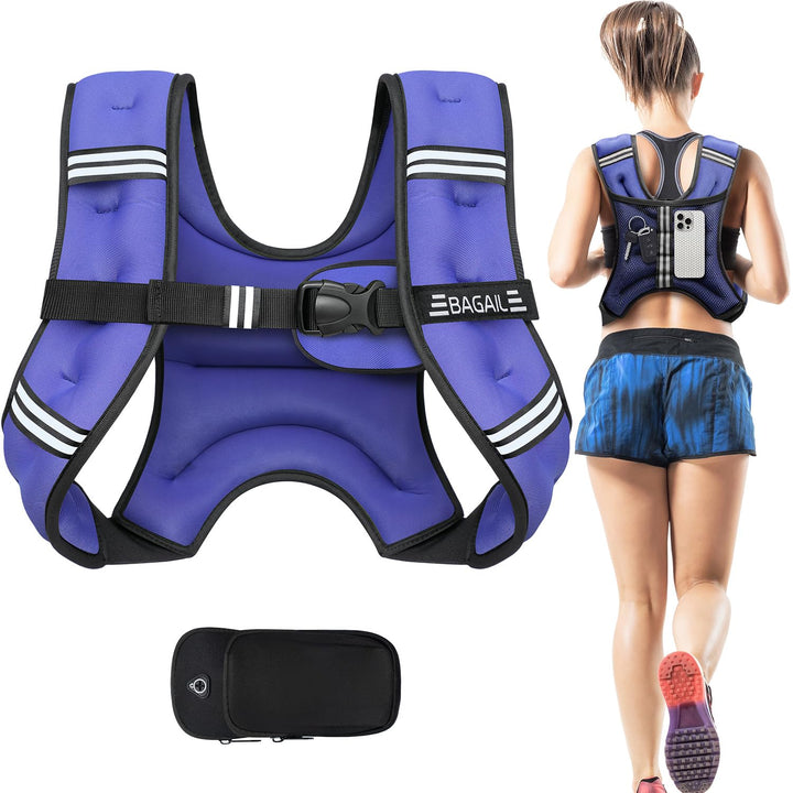 BAGAIL Gewichtsweste für Krafttraining, Brustgrösse Verstellbar, Praktische Tasche, mit Eisensand Ge