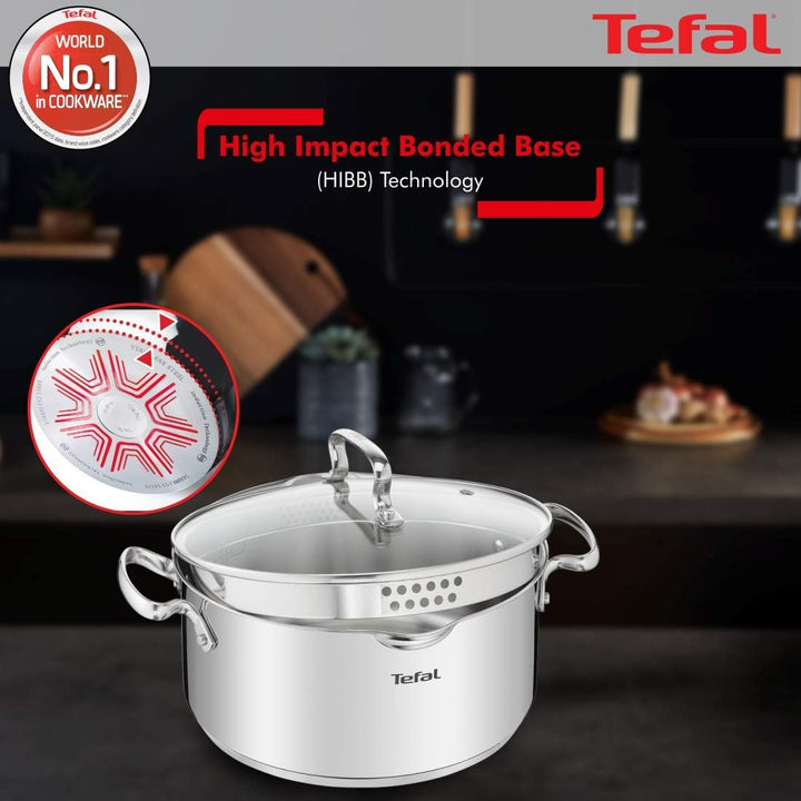 Tefal DUETTO+ G7194455 saucepan Round Stainless steel Grösse: 20 cm, Grösse: 20 cm