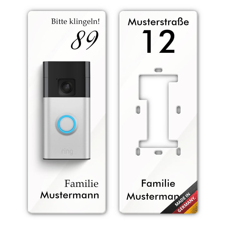 iSecur Acryl Blende personalisiert Premium - Passend für Ring Akku-Videotürklingel 2, Gen 3 Plus 4 (