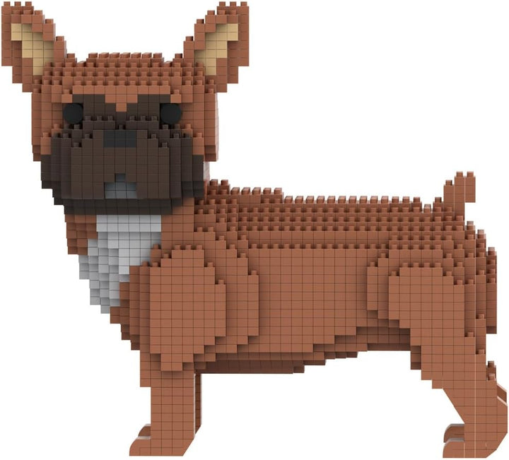 Figur zum Bauen mit Miniaturbausteinen. Französische Bulldogge, Französische Bulldogge
