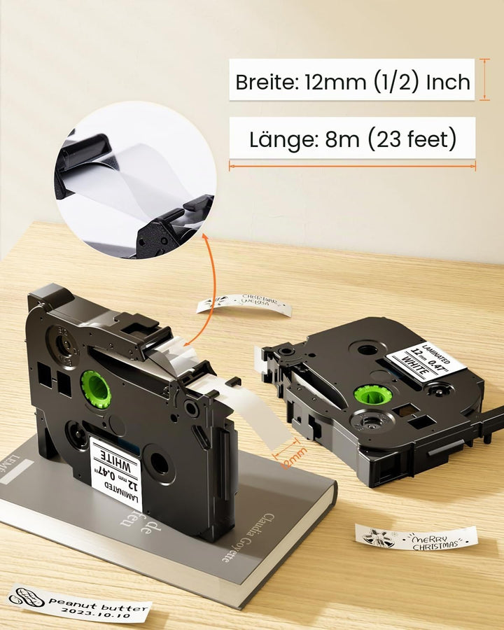 MarkField 4x H100LB H110 Band 12mm Kompatibel mit Brother P-Touch Bänder TZe-231 Tze231 12mm 0.47 We