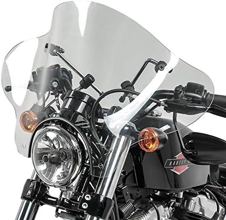 Windschild Batwing mit 4-Punkt-Fixierung für Custom Bikes klar