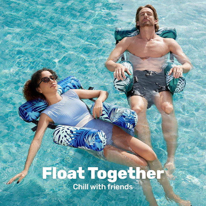 Sloosh 2 Packungen Pool Float Hängematte Stühle, Blumenmuster Wasser schwimmenden Stuhl, Aufblasbare