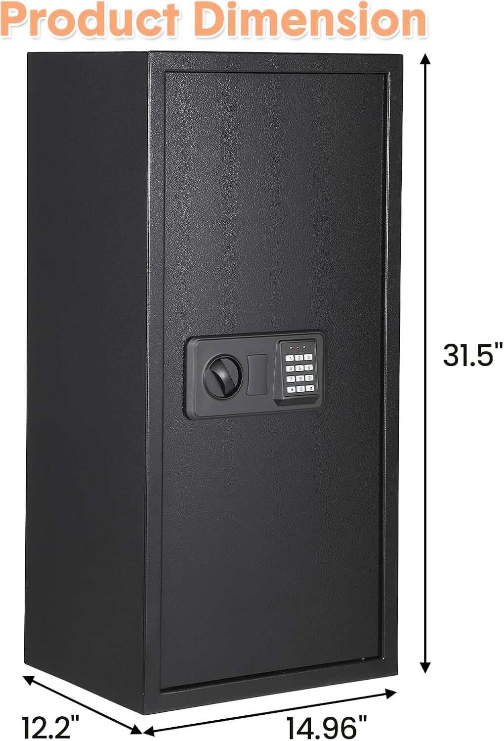 Garvee 95L Safe Tresor mit Zahlencode, Schlüssel & Feuerfester Tasche, Tresor für Zuhause / Hotel, A