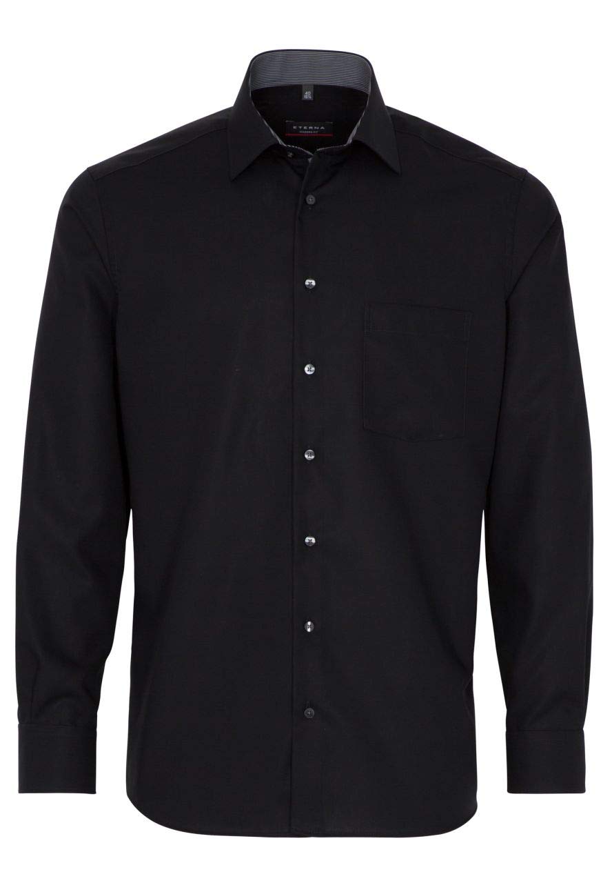 eterna Langarm Hemd MODERN FIT Popeline unifarben