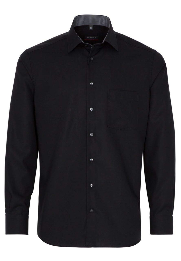 eterna Langarm Hemd MODERN FIT Popeline unifarben