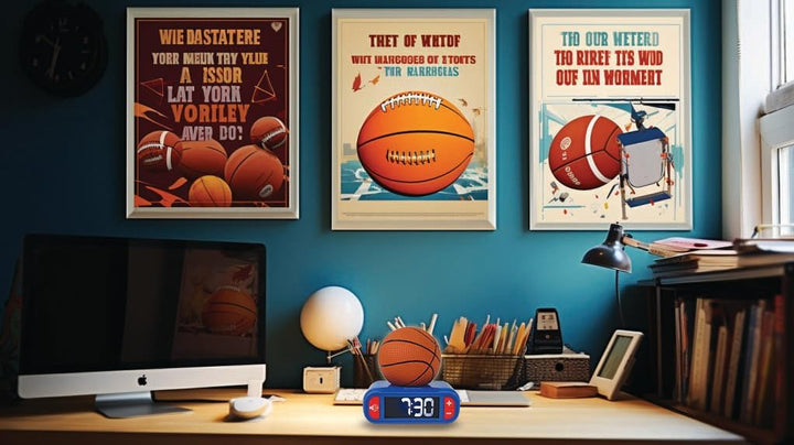 Lexibook, Basketball, Basketball-Nachtlichtwecker, Töne und Melodien, LCD-Bildschirm mit Hintergrund