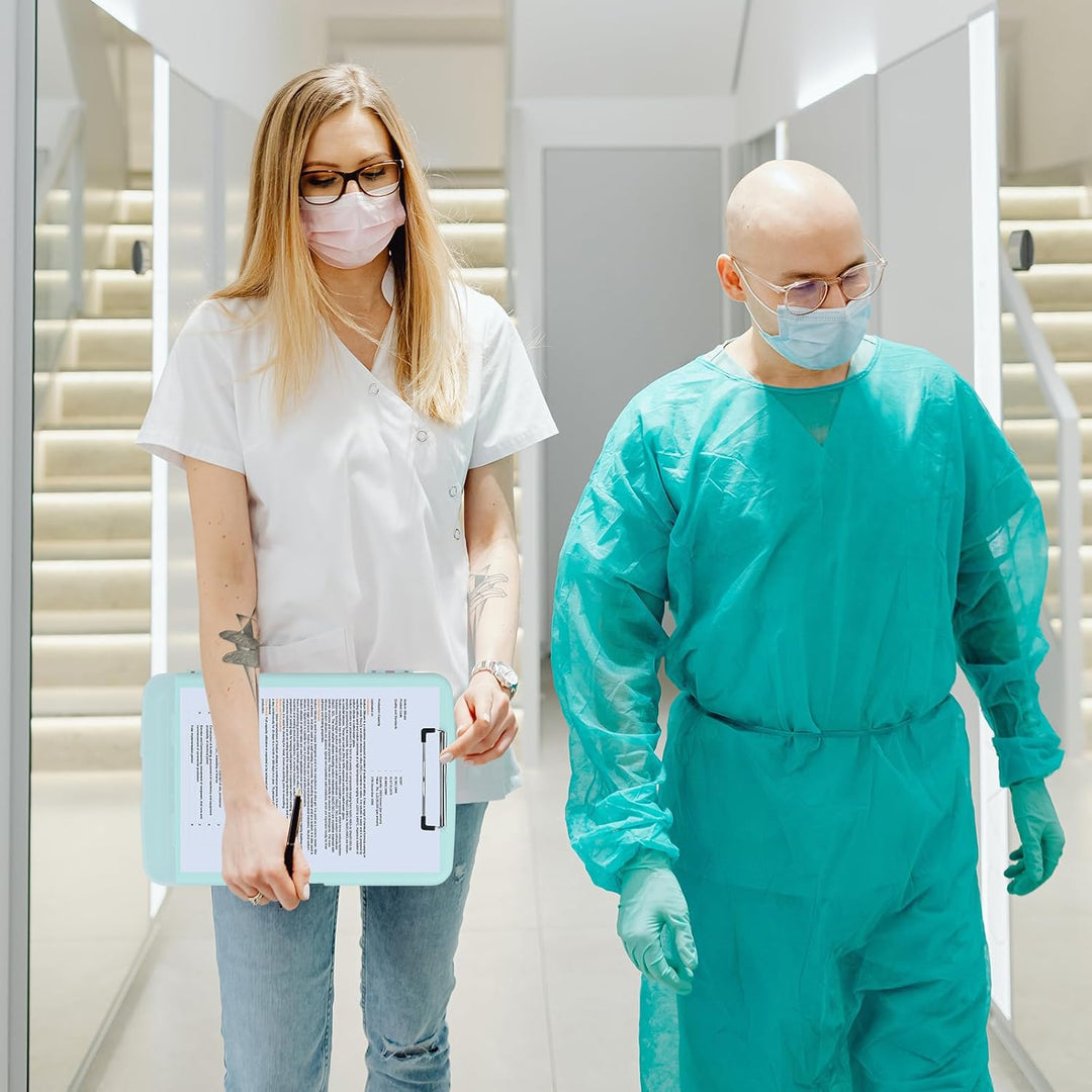 ZCZN Klemmbrett a4 mit Deckel, Schreibbrett mit Aufbewahrung, Kunststoff-Schreibbrett für Schule, In