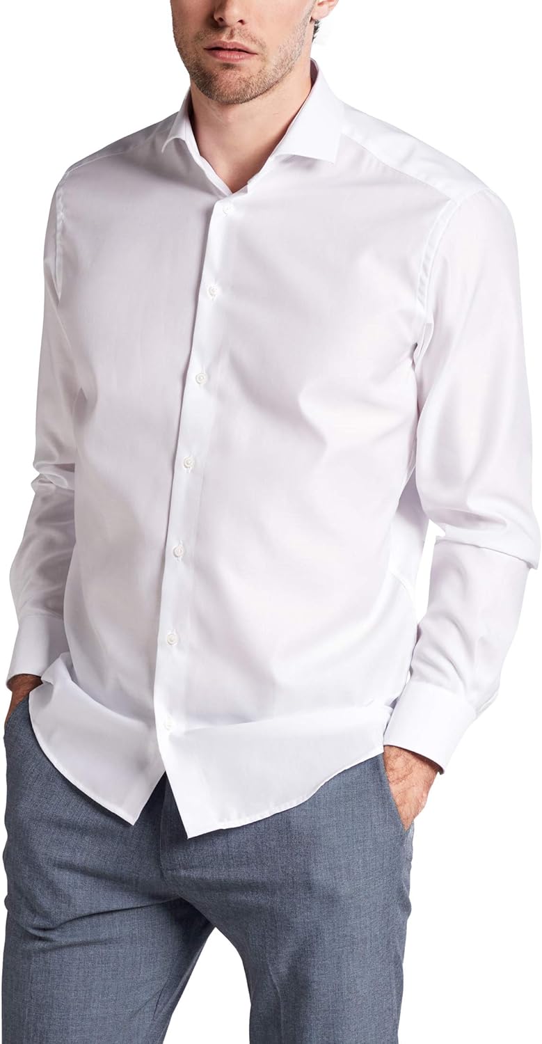 eterna Langarm Hemd Modern Fit Twill unifarben
