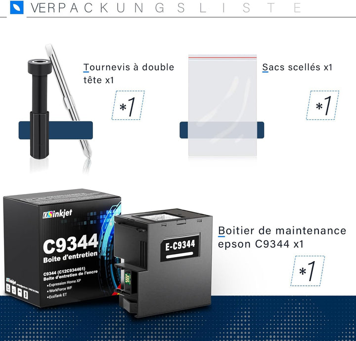 Wartungsbox C9344 kompatibel mit Epson WF-2820 XP-2100 XP-3100 XP-3105 XP-4100 XP-4105 XP-3150 XP-31