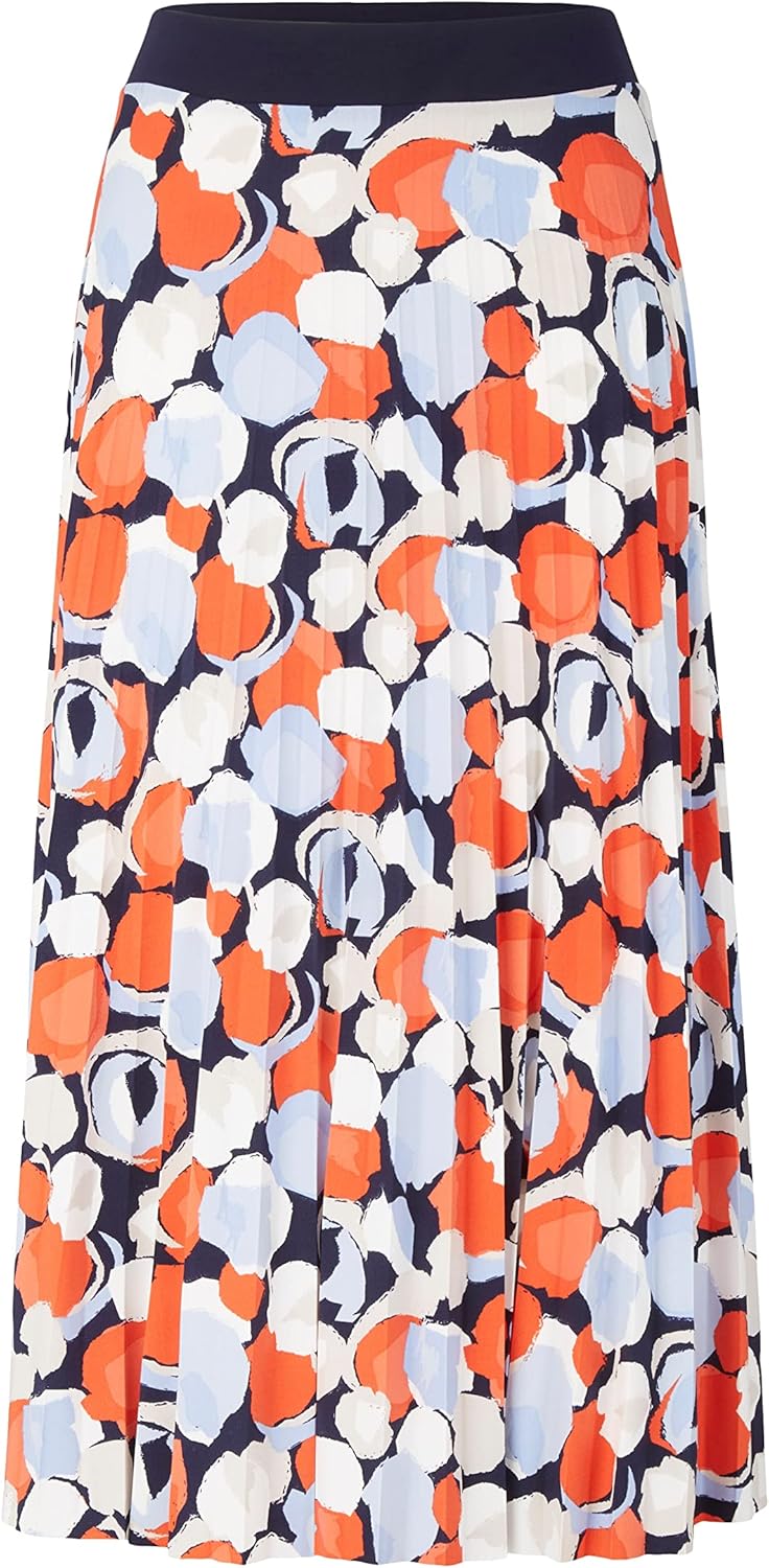 TOM TAILOR Damen Plissee Rock 46 31116 - Navy Flower Design, 46 31116 - Navy Flower Design