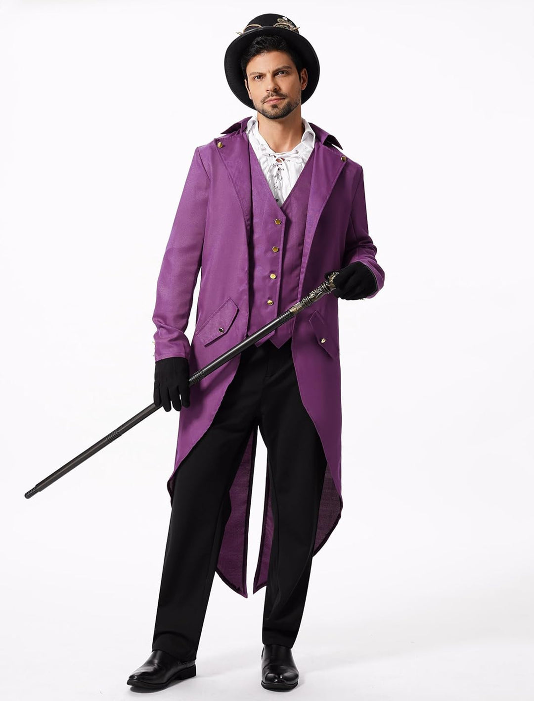 FYMNSI Herren Gothic Steampunk Frack Mantel Männer Mittelalter Viktorianischen Jacke Für Karneval Fa