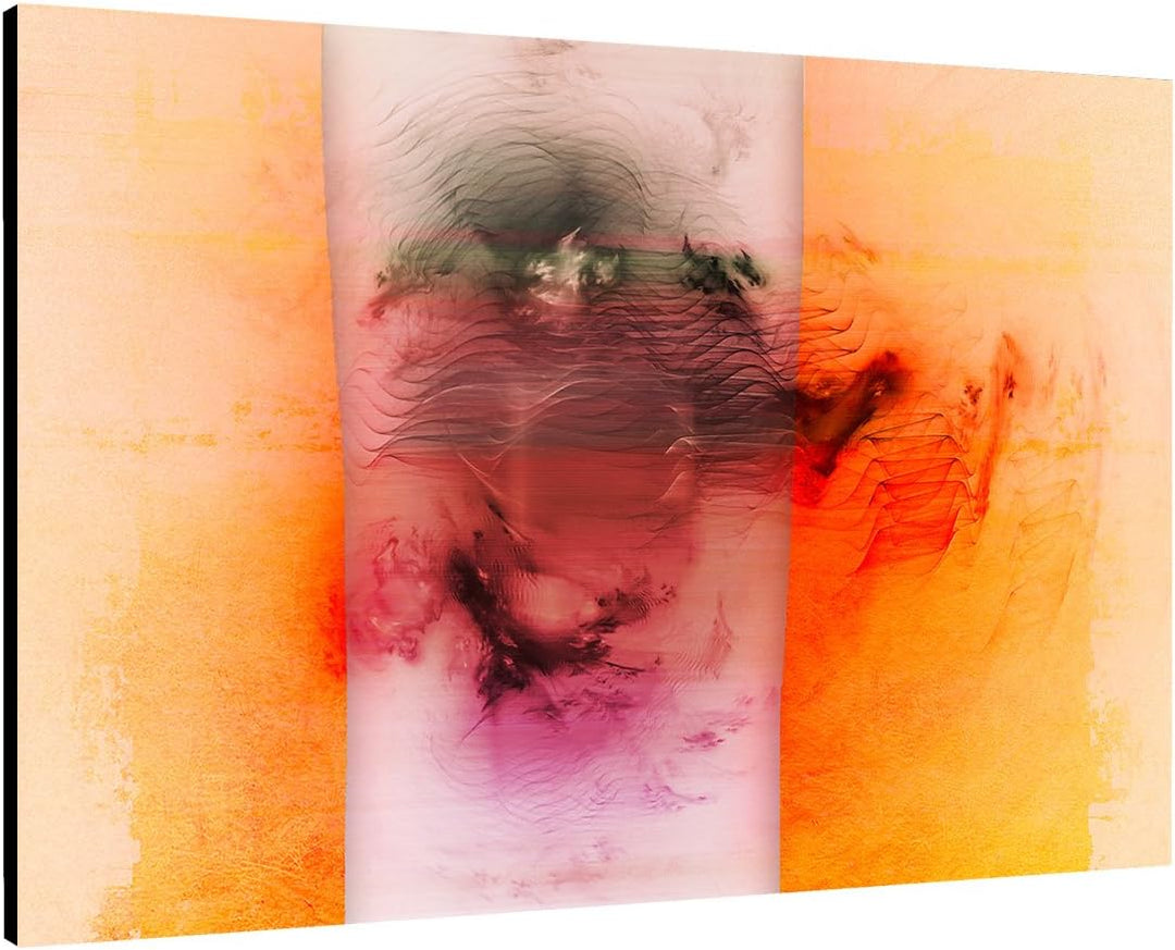 Paul Sinus Art Zarte Begegnung Abstraktes Bild auf Leinwand Abstrakt131_cm_dekoratives LeinLeinwandb