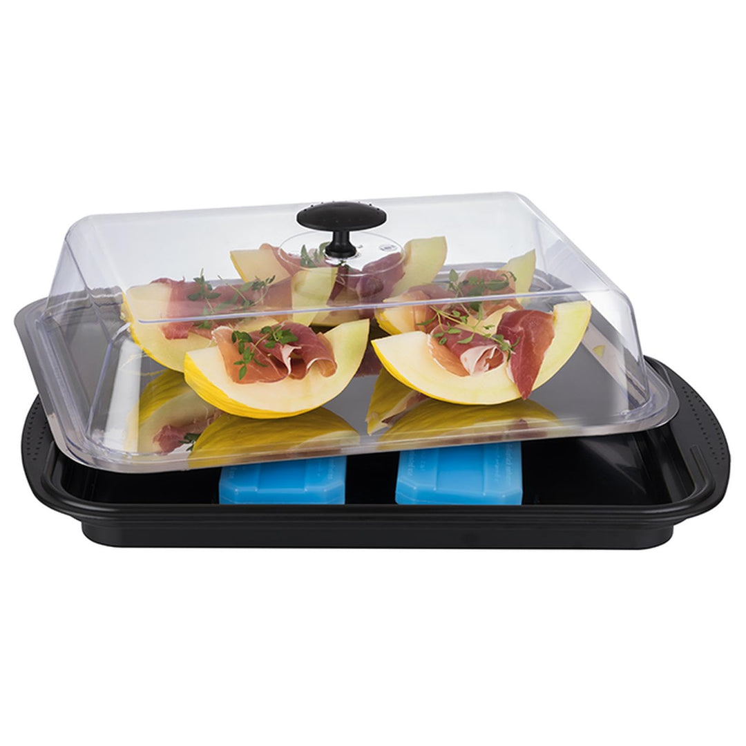 APS Thermo-Servierplatte mit Deckel – Hochwertiges Kühltablett-Set bestehend aus Schale, Edelstahl-T