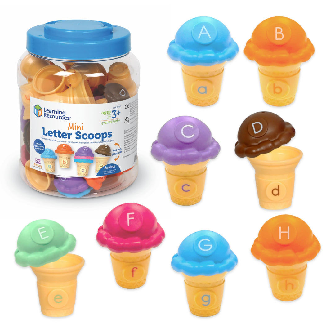 Learning Resources Mini-Eiskugeln mit Buchstaben, Alphabet-Spielzeug für 3-Jährige, Buchstaben Lerne