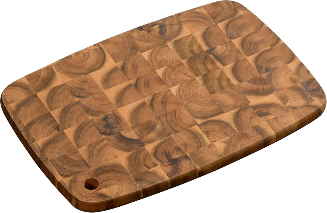 KESPER | Profi-Schneidbrett mit Aufhängeloch, Material: Akazienholz (Stirnholz), Masse: 40 x 28 x 2