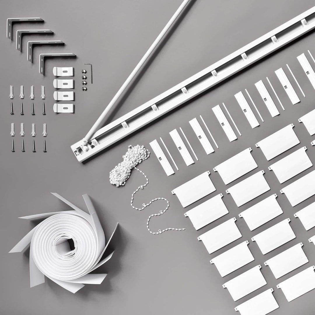 JalousieCrew Vertikal Lamellenvorhang Farbe weiss - Breite 100 bis 250 cm - Höhe 250 cm (individuell