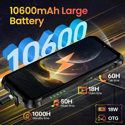 OUKITEL WP28E (2025) Outdoor Smartphone Android 14, 10600mAh Outdoor Handy Ohne Vertrag, 8GB +64GB/1