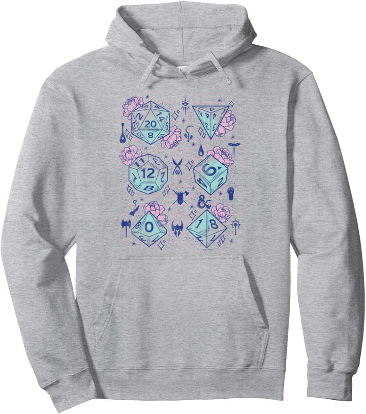 Dungeons & Dragons Floral Dice Grid Pullover Hoodie