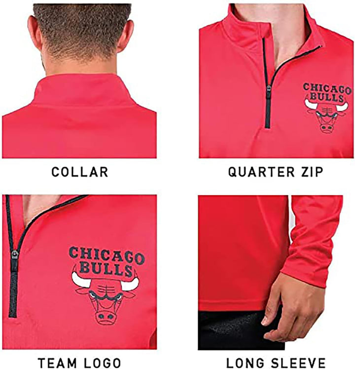 UNK NBA Men's Vlm3138f-am NBA Men's Quarter Zip Poly Knit Long Sleeve Shirt, Team Color (Pack of 1)