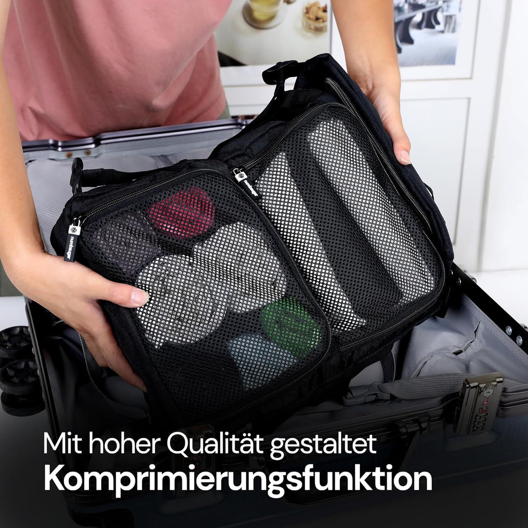 Hängende Packwürfel aus recycelten Plastikflaschen | Travel Organizer für Rucksack | Hanging Packing