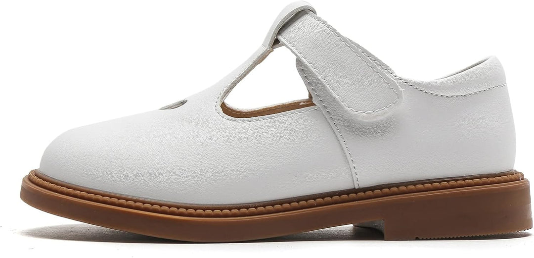 DADAWEN Mädchen Mary Jane Halbschuhe Taufschuhe Geschlossene Ballerinas, Weiss