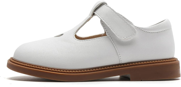 DADAWEN Mädchen Mary Jane Halbschuhe Taufschuhe Geschlossene Ballerinas, Weiss