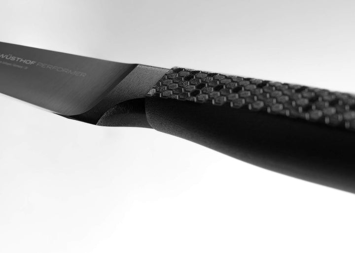WÜSTHOF Performer Gemüsemesser 9 cm, Schwarz,silber Gemüsemesser, 9 cm Klinge Single, Gemüsemesser,
