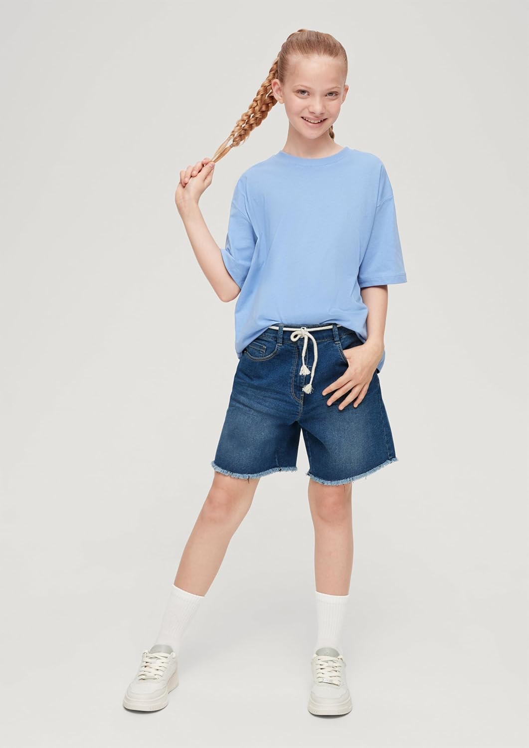 s.Oliver Mädchen Jeans Bermuda, Fit Suri 140 Dunkelblau, 140 Dunkelblau