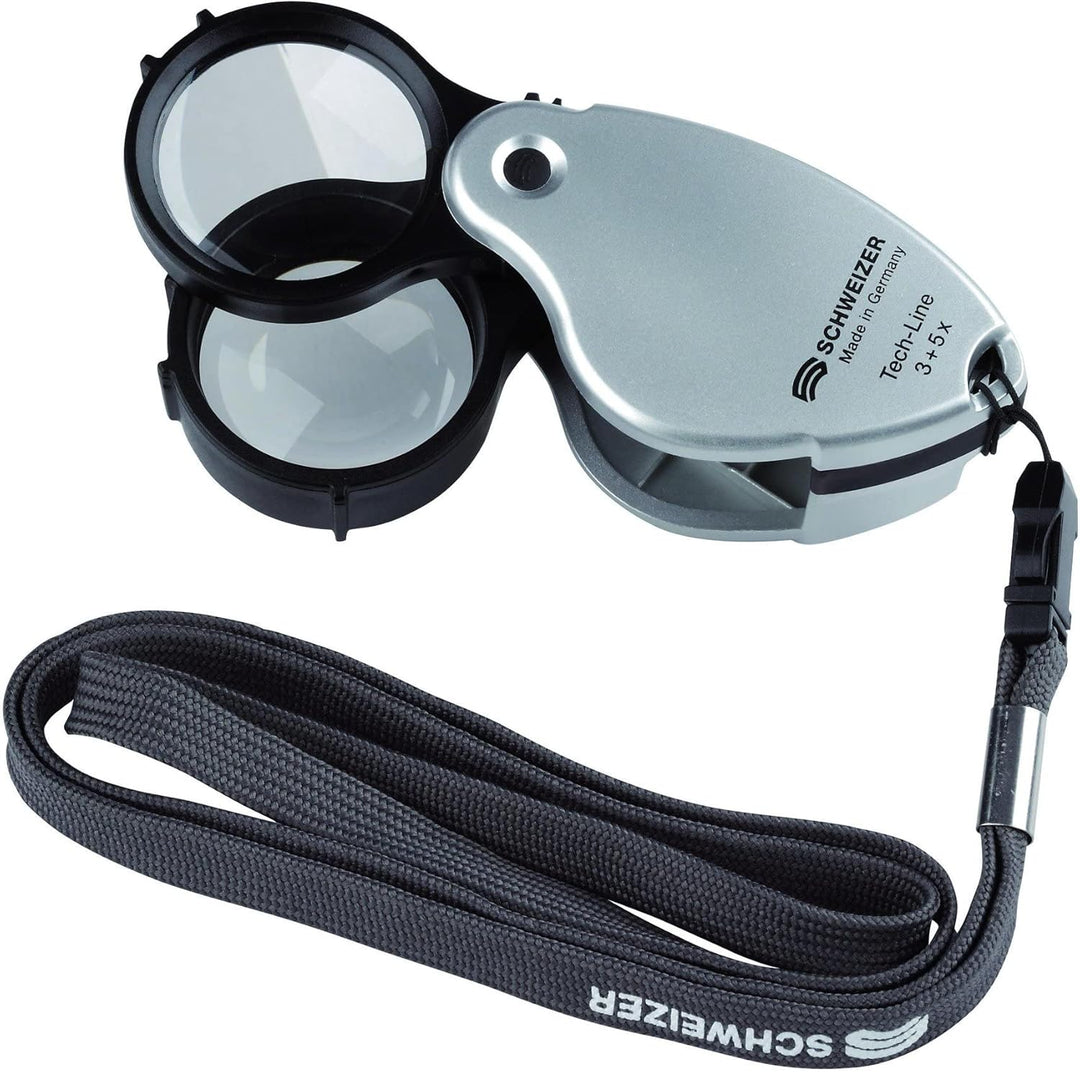 Schweizer Einschlaglupe Tech-Line Multi Lanyard 3X+5X=8X