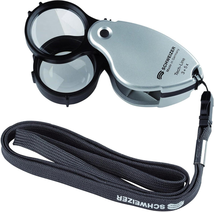 Schweizer Einschlaglupe Tech-Line Multi Lanyard 3X+5X=8X