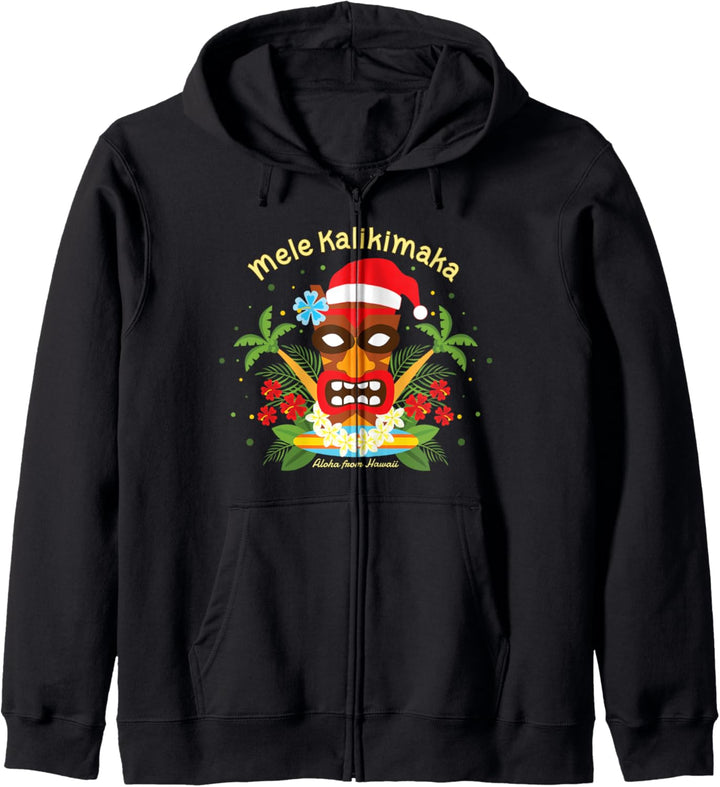 Mele Kalikimaka Frohe Weihnacht Hawaii Aloha Tiki Geschenk Kapuzenjacke
