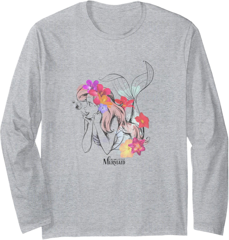 Disney The Little Mermaid Ariel Real Flowers With Logo Langarmshirt