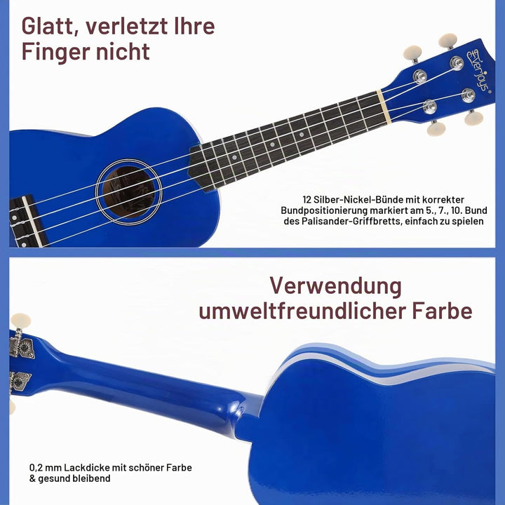 Sopran-Ukulele Anfängerset für Kinder Erwachsene Studenten mit kostenlosem Online-Unterricht 21 Zoll