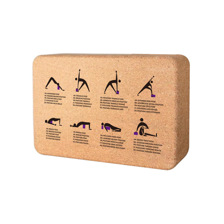 Yogaklotz, 22 x 14 x 14 cm, Aus Naturkork, rutschfest &amp; leicht zu greifen, ideal für Yoga, 1260 g, 2
