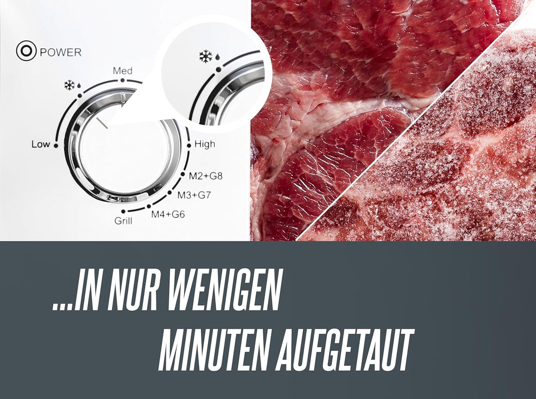 HEINRICHS Mikrowelle, kompakte Mikrowelle, 20L Volumen, 9 Leistungsstufen, inkl.35min. Timer, Defros