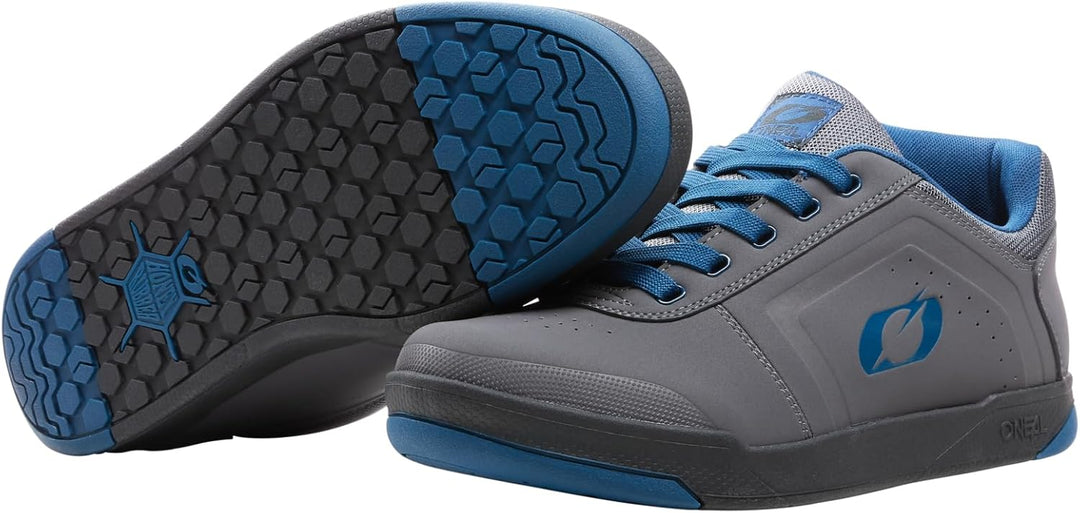 O'NEAL Unisex Pinned Pro Flat Pedal Shoe Mountainbike-Schuhe 37 EU Grau Blau, 37 EU Grau Blau