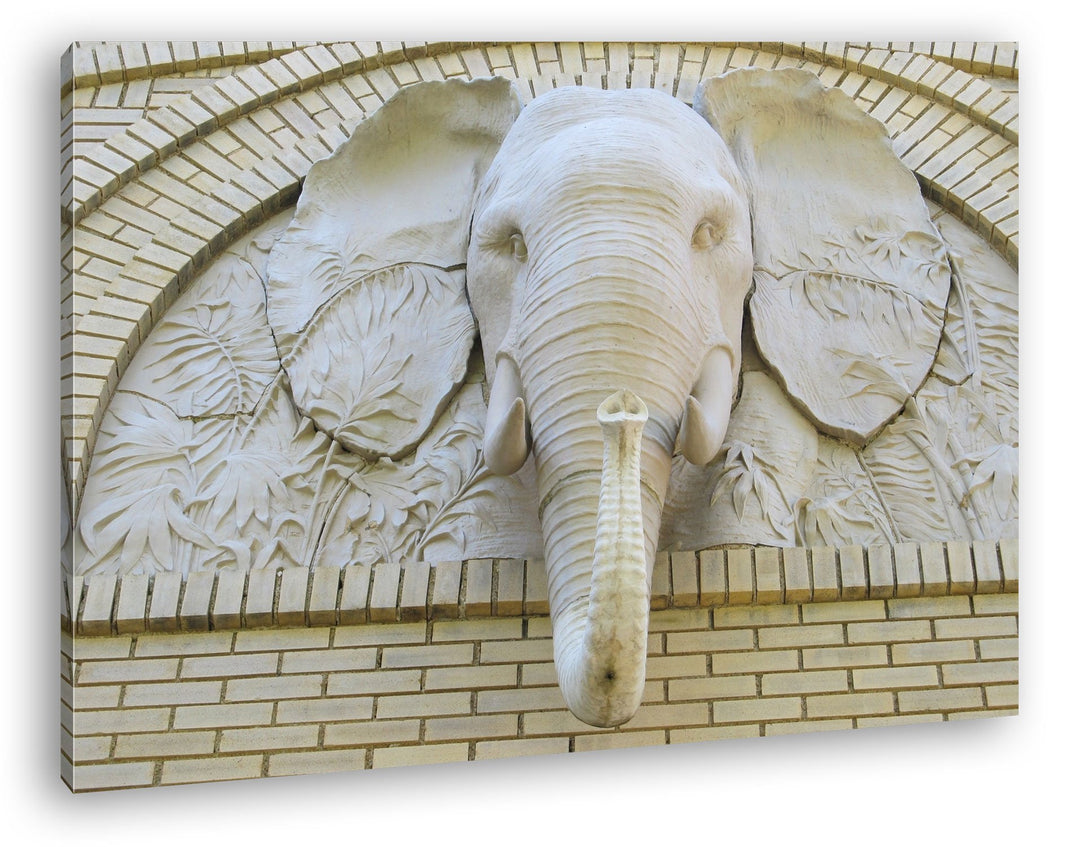 deyoli Beeindruckendes Elefanten Relief Format: 80x60 als Leinwandbild, Motiv fertig gerahmt auf Ech