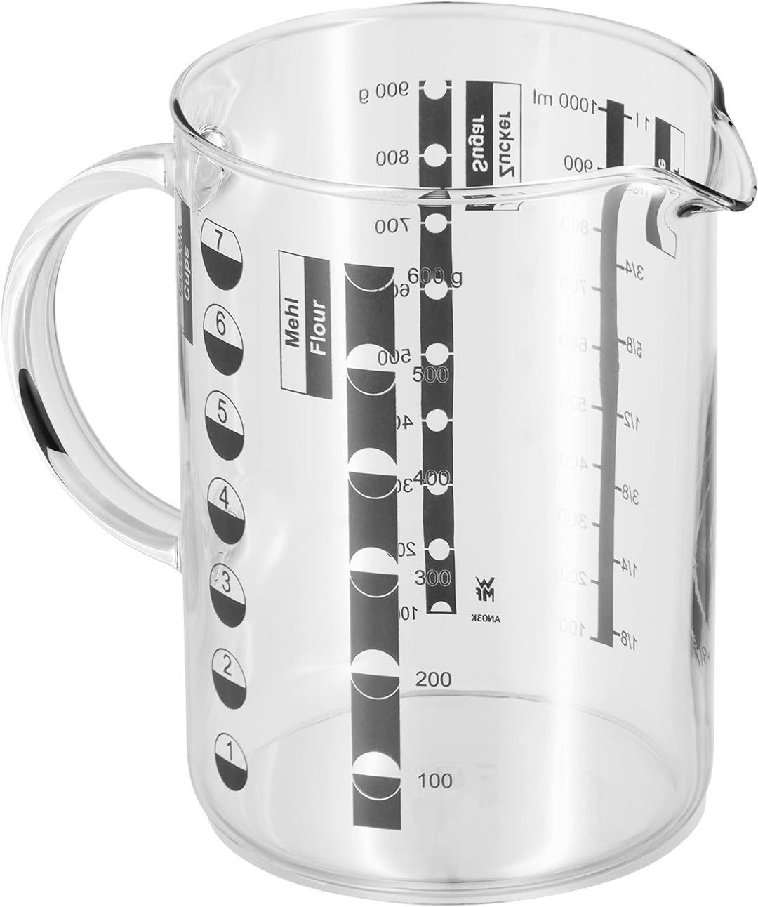 WMF Profi Plus Schneebesen Set 3-teilig, Cromargan Edelstahl teilmattiert &amp; Gourmet Glas Messbecher