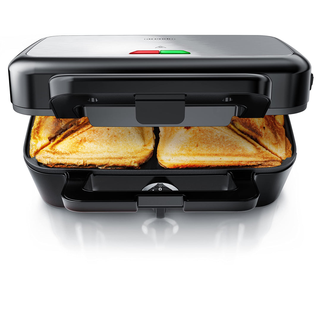 Arendo - Sandwichmaker 1200 W mit Antihaftbeschichtung - mit abnehmbaren Platten - spülmaschinentaug