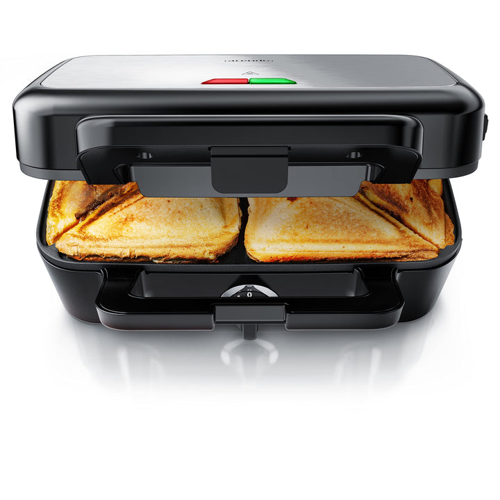 Arendo - Sandwichmaker 1200 W mit Antihaftbeschichtung - mit abnehmbaren Platten - spülmaschinentaug