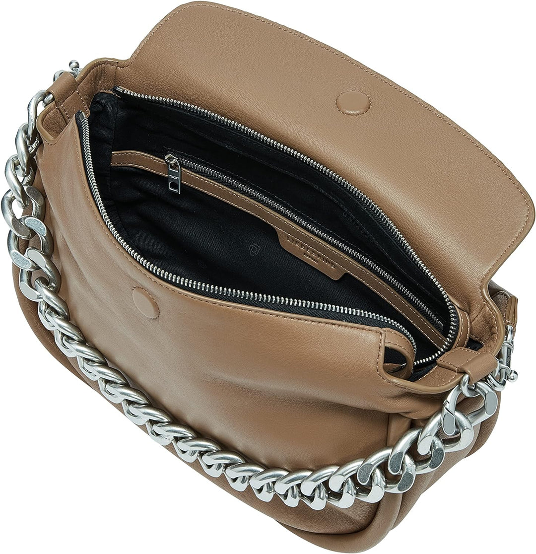 Liebeskind Berlin Fab 3 CHAIN Hobo Schultertasche, Medium (HxBxT 23cm x 29.5cm x 9cm), Praline