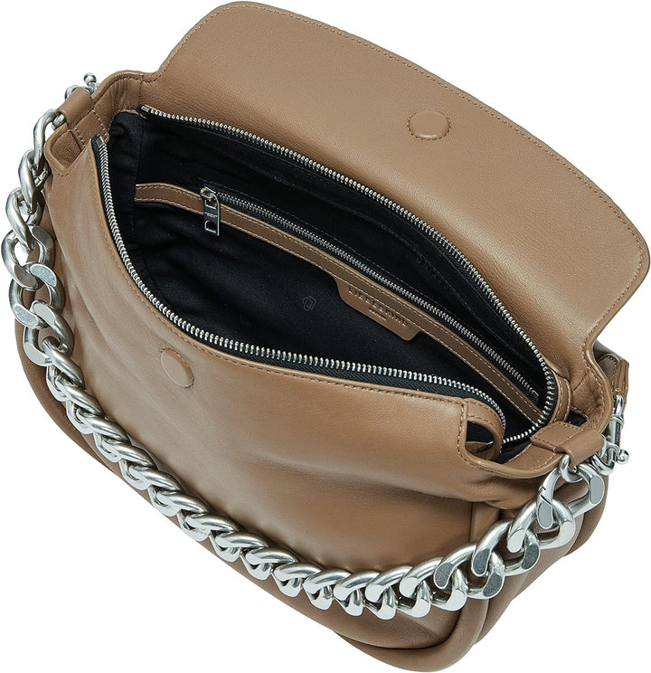 Liebeskind Berlin Fab 3 CHAIN Hobo Schultertasche, Medium (HxBxT 23cm x 29.5cm x 9cm), Praline