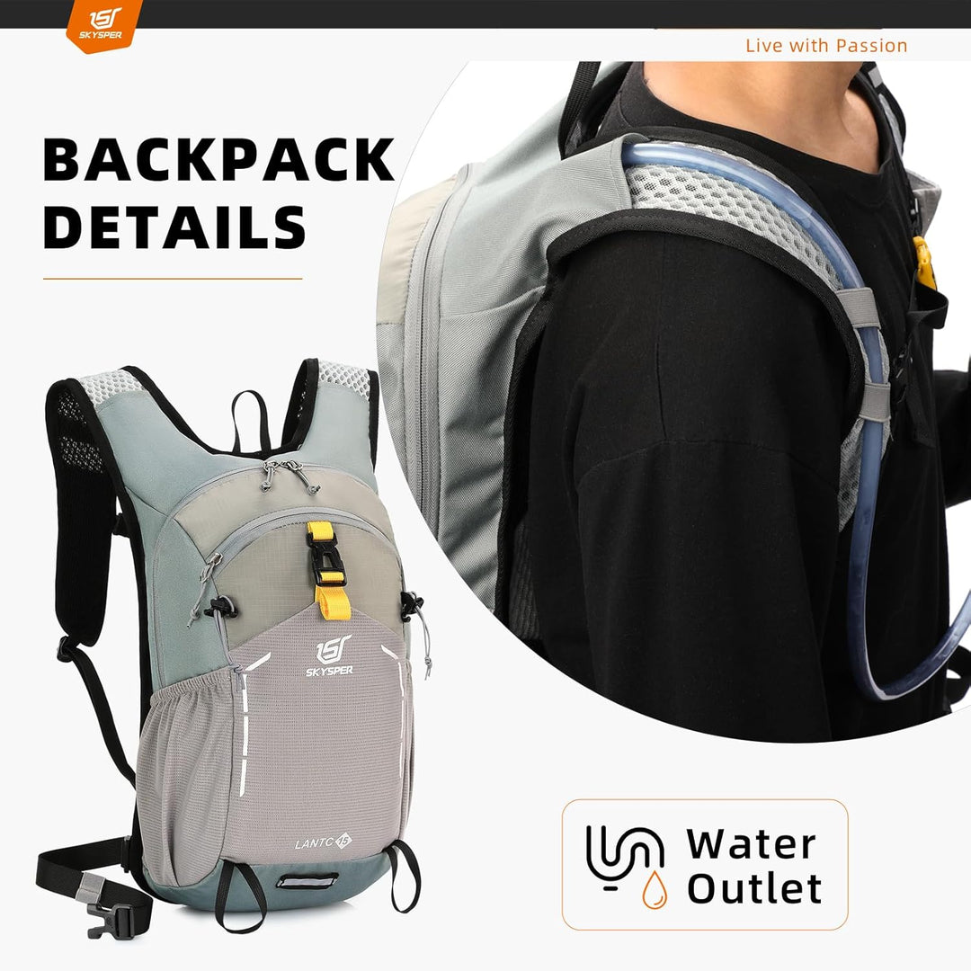 SKYSPER Wanderrucksack 15L Rucksack Herren Klein Tagesrucksack Leichter Trekkingrucksack für Wandern