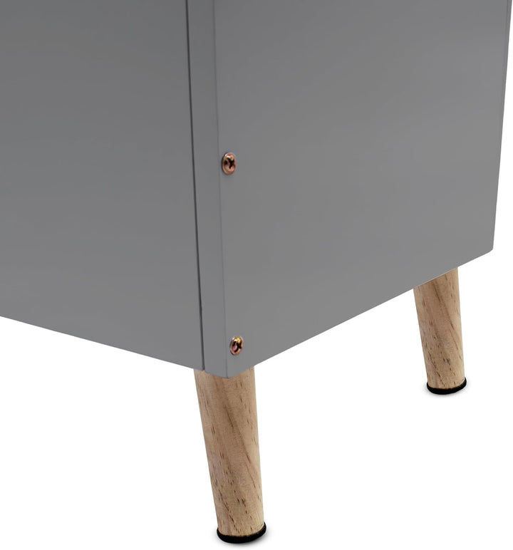 Spetebo Kinder Aufbewahrungstruhe Wolke 58 x 45 cm - grau - Holz Ordnungskiste im kindgerechten Desi