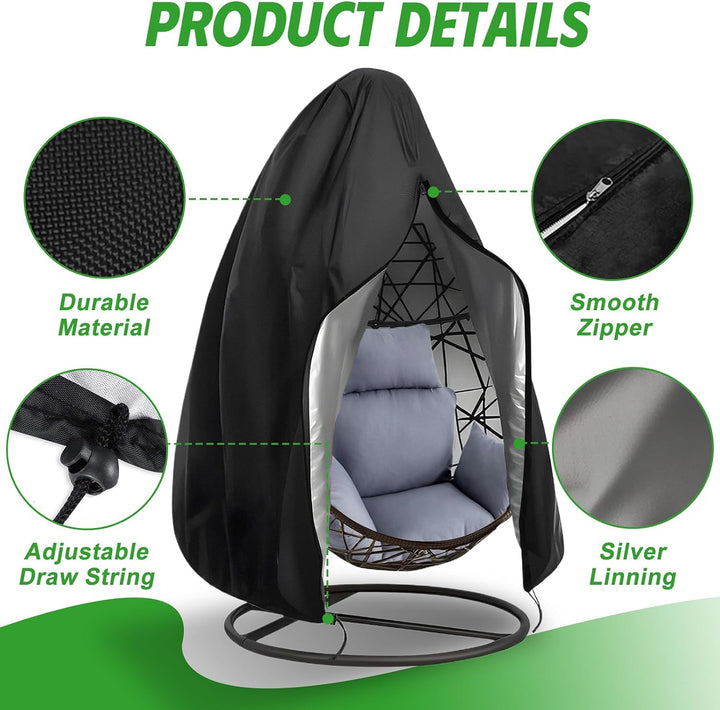 Hängesessel Abdeckung Hängestuhl Schutzhülle Ei-Stuhlbezug 210D | Outdoor Egg Chair Cover Wasserdich